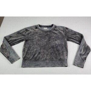 Rag & Bone M Gray Washed Velour Velvet Sweatshirt Medium